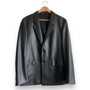 Zara Black Faux Leather Blazer Jacket